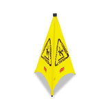 Three-sided Caution, Wet Floor Safety Cone, 21w X 21d X 30h, Yellow