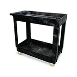 Service-utility Cart, Two-shelf, 34.13w X 17.38d X 32.38h, Black