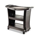 Executive Service Cart, Three-shelf, 20.33w X 38.9d X 38.9 H, Black
