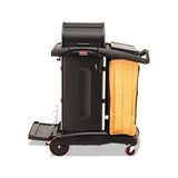 High-security Healthcare Cleaning Cart, 22w X 48.25d X 53.5h, Black