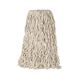 Premium Cut-end Cotton Wet Mop Head, 24oz, White, 1" Orange Band, 12-carton