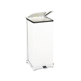 Defenders Biohazard Step Can, Square, Steel, 24 Gal, White
