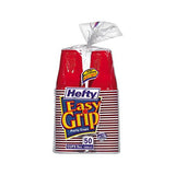 Easy Grip Disposable Plastic Party Cups, 9 Oz, Red, 50-pack