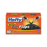 Easy Flaps Trash Bags, 30 Gal, 0.85 Mil, 30" X 33", Black, 240-carton