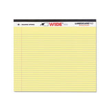 Wide Landscape Format Writing Pad, Medium-college Rule, 11 X 9.5, Canary, 40 Sheets