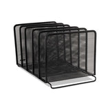 Mesh Stacking Sorter, 5 Sections, Letter To Legal Size Files, 8.25" X 14.38" X 7.88", Black
