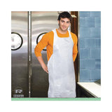 Poly Apron, White, 28 In. X 46 In., 100-pack, One Size Fits All, 10 Pack-carton