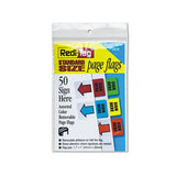 Removable Page Flags, Green-yellow-red-blue-orange, 10-color, 50-pack