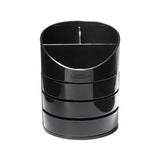 Small Storage Divided Pencil Cup, Plastic, 4 1-2 Dia. X 5 11-16, Black