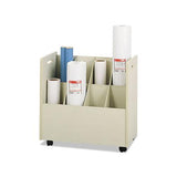 Laminate Mobile Roll Files, 8 Compartments, 30.13w X 15.75d X 29.25h, Putty