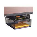 Onyx Hanging Organizer W-drawer, Under Desk Mount, 12 1-3 X 10 X 7 1-4, Black