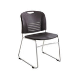 Vy Series Stack Chairs, Black Seat-black Back, Silver Base, 2-carton