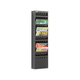 Steel Magazine Rack, 11 Compartments, 10w X 4d X 36.25h, Black