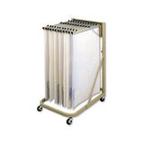 Steel Sheet File Mobile Rack, 12 Pivot Brackets, 27w X 37.5d X 61.5h, Sand