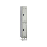 Double-tier Locker, 12w X 18d X 78h, Two-tone Gray