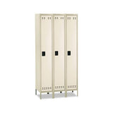 Single-tier, Three-column Locker, 36w X 18d X 78h, Two-tone Tan