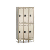 Double-tier, Three-column Locker, 36w X 18d X 78h, Two-tone Tan