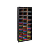 Steel-fiberboard Literature Sorter, 72 Sections, 32 1-4 X 13 1-2 X 75, Black
