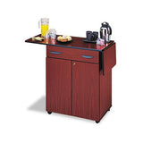 Hospitality Service Cart, One-shelf, 32.5w X 20.5d X 38.75h, Mahogany