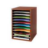 Wood Desktop Literature Sorter, 11 Sections 10 5-8 X 11 7-8 X 16, Cherry