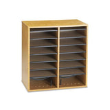 Wood-laminate Literature-cd Sorter, 16 Section, 19 1-2 X 11 3-4 X 21, Medium Oak