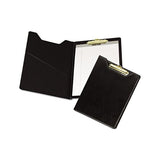Value Padfolio, Heavyweight Sealed Vinyl, Brass Clip, Inside Front Pocket, Black