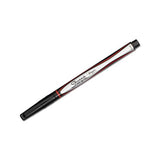 Water-resistant Ink Stick Plastic Point Pen, 0.5mm, Red Ink, Black-gray-red Barrel, Dozen