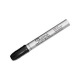 Durable Metal Barrel Permanent Marker, Broad Chisel Tip, Black
