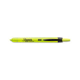 Retractable Highlighters, Chisel Tip, Fluorescent Yellow, Dozen