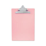 Recycled Plastic Clipboard With Ruler Edge, 1" Clip Cap, 8 1-2 X 12 Sheets, Pink