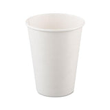 Single-sided Poly Paper Hot Cups, 12oz, White, 50-bag, 20 Bags-carton