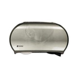 Twin Jumbo Bath Tissue Dispenser, 19 1-4 X 6 X 12 1-4, Faux Stainless Steel