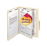 Manila Four- And Six-section Top Tab Classification Folders, 1 Divider, Letter Size, Manila, 10-box