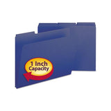Expanding Recycled Heavy Pressboard Folders, 1-3-cut Tabs, 1" Expansion, Letter Size, Dark Blue, 25-box