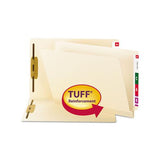 Tuff Laminated 2-fastener Folders With Reinforced Tab, Straight Tab, Letter Size, Manila, 50-box
