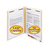 Manila End Tab 2-fastener Folders With Reinforced Tabs, 1.5" Expansion, Straight Tab, Letter Size, 14 Pt. Manila, 50-box