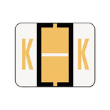 A-z Color-coded End Tab Filing Labels, K, 1 X 1.25, White, 500-roll