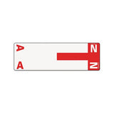 Alphaz Color-coded First Letter Combo Alpha Labels, A-n, 1.16 X 3.63, Red-white, 5-sheet, 20 Sheets-pack