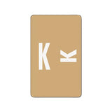 Alphaz Color-coded Second Letter Alphabetical Labels, K, 1 X 1.63, Light Brown, 10-sheet, 10 Sheets-pack
