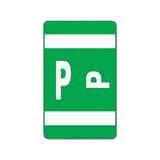 Alphaz Color-coded Second Letter Alphabetical Labels, P, 1 X 1.63, Dark Green, 10-sheet, 10 Sheets-pack