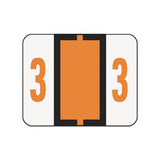 Numerical End Tab File Folder Labels, 3, 1 X 1.25, White, 500-roll