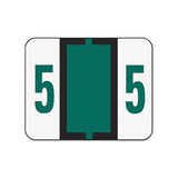 Numerical End Tab File Folder Labels, 5, 1 X 1.25, White, 500-roll