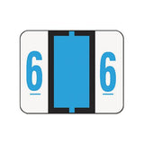 Numerical End Tab File Folder Labels, 6, 1 X 1.25, White, 500-roll