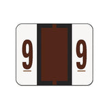 Numerical End Tab File Folder Labels, 9, 1 X 1.25, White, 500-roll