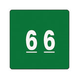 Numerical End Tab File Folder Labels, 6, 1.5 X 1.5, Green, 250-roll