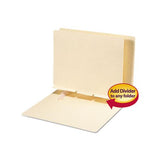 Self-adhesive Folder Dividers For Top-end Tab Folders, Prepunched For Fasteners, Letter Size, Manila, 100-box