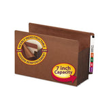 Heavy-duty Redrope End Tab Tuff Pockets, 7" Expansion, Legal Size, Redrope, 5-box