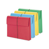 Expanding Wallet With Elastic Cord, 2" Expansion, 1 Section, Letter Size, Assorted, 50-box