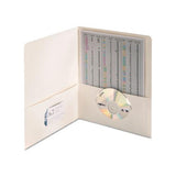 Two-pocket Folder, Textured Paper, White, 25-box