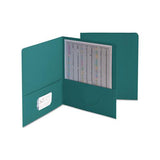 Two-pocket Folder, Textured Paper, Teal, 25-box